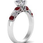 1 carat heart shaped diamond engagement ring ruby silver Wedding Bridal Rings Red Size 10 Photo 5
