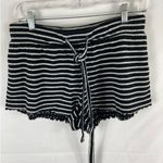 Madewell  Black and White Striped Lounge Shorts Size Medium Photo 0