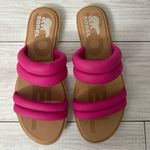 Sorel WOMEN'S ELL II LEATHER PUFF SLIDE SIZE 8.5 Fuchsia Fizz, Sea Salt color Photo 5