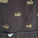 Nike  Womens Sportswear Metallic Allover Logo Cropped Tee Sz Large Black Gold Photo 4