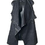 Carmen Marc Valvo  Black Faux Suede Vest Photo 0