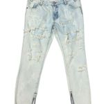 One Teaspoon  Trashed Free Birds Skinny Jeans, Size 28 NWT, Light Wash Distressed Photo 2