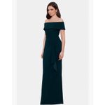 XScape  Women's Long Scuba Crepe Off-The-Shoulder Dress 3008X Size 4‎ Ruffle! Photo 7