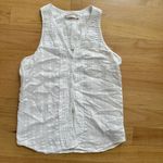 prAna  Tunic Sleeveless Button Up Organic Cotton White V-Neck Relaxed‎ Size S Photo 1