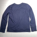 J Crew Size Navy Blue Floral Embroidered Cut Out Crew Neck Sweatshirt Cotton XS Photo 4