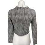 H&M Womens Black Tweed Button Long Sleeve Pockets Crop Blazer Coat Jacket Top XS Photo 1