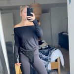 Paige off the Shoulder Black Bodysuit Photo 0