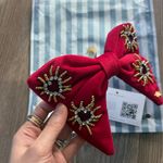 Lele Sadoughi NWT  LIPSTICK RED LIBBY CRYSTAL HEARTBURST BOW BARRETTE Photo 4
