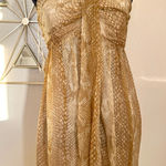 EXPRESS Strapless Gold Dress Photo 0
