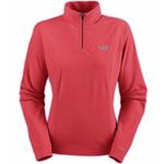 The North Face TKA 100 Glacier Quarter-Zip Fleece Melon Red Fuzzy Pullover Sweater S Photo 0