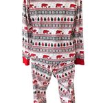 NWOT ~ WONDERSHOP 2 Pc. Bears Trees Snow Lounge Sleepwear Pajamas ~ Women's XL Red Photo 2