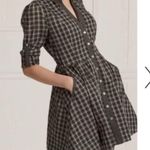 Anthropologie Moulinette Soeurs Reed black plaid shirt dress button down 2 Photo 0