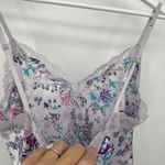 Victoria's Secret  Purple Floral 2011 Satin Slip Dress Mini Size Medium Lace Photo 9
