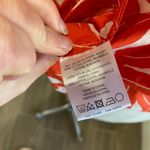 Anthropologie  Whit Two Off The Shoulder Red & White Banana Leaf Pattern Size XS Photo 6