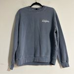 All Saints Etta Soleil Oversized Crewneck Sweatshirt Flint Stone Blue Sze Medium Photo 1