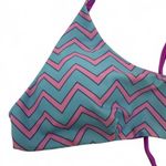 Pink Blue Purple Chevron Reversible Bikini Top size Small Photo 1
