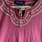 Denim & Co womens medium new long sleeve shirt pink white boho Photo 1