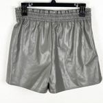 Altar'd State ALTAR’D STATE Gray Faux Leather High Waist Pull On Shorts, Size Small Photo 1