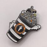 Boutique Spooky Brews Halloween Coffee with Ghosts & Candy Corn Enamel Pin Photo 1