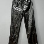 Massimo Dutti silver metallic leather pants Size XS Photo 2