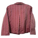 Coldwater Creek  Brocade Striped Button Front Jacket Maroon Red‎ Purple  Large Photo 5