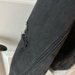 Contraband Black Distressed Denim Jacket w attached gray hoodie medium Photo 6