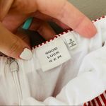 Good Luck Gem Off The Shoulder Cropped Striped Blouse Red/White Sz Small Photo 2