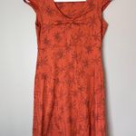 Toad & Co Rosemarie Organic Cotton A-Line Empire Waist Dress Orange Floral Photo 1