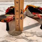 Vintage Beverly Feldman Floral Striped Pointed Toe Mules Kitten Heels Size 7.5 Black Photo 9