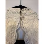 Vintage Stunning Lace Dress with Broach and Pearl Detail Size 6 White Photo 5