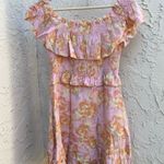 ASTR floral print ruffle off- shoulder mini dress smocked bodice size M Photo 0