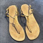 Tory Burch ‎ Emmy Leather Thong Sandals Size 10.5 Flat Logo Photo 1