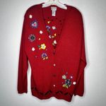 Vintage Napa‎ Valley Wool Blend Cardigan Sweater Red Size L Photo 5
