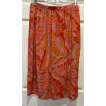 Cynthia Rowley  Orange Floral Print Mini Peasant Tiered Skirt‎ Size Large Ruffle Photo 5