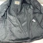 Vtg XL Black Gino Leather Coat Jacket Button Down Whimsigoth Moto Midi Length Photo 6