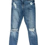 Good American Good Waist Blue Medium Wash Distressed Snake Pocket B322 sz 2 / 26 Photo 0