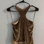 free people intimately olive green velvet halter top blouse size S Photo 0