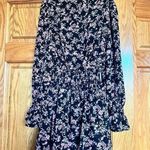 Missguided  - Black Floral Print High Neck Shirred Mini Long Sleeve Dress Photo 3