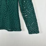 Boden Lace Overlay Long Sleeve Top Green US 10 UK 14 Sheath Back Zip Photo 7