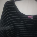 Say What? Say What? XL Black Striped Crop Top Plus Photo 2