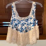 Anthropologie NWT $68  Pearl-Color Lace Swing Scoop Neck Floral Pullover Cami XXS Photo 3