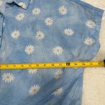 Daisy EUC Charlie B pattern light cornflower blue tie button down linen top XXL Photo 1