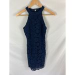 Lulus Women's Love Poem Navy Blue Lace Mini Sleeveless Halter Dress XS Photo 1