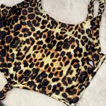Zaful NEW  Leopard Print Scoop Neck Knotted Tankini Top Photo 13