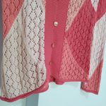 J.jill crochet sweater pink color block Photo 1