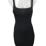 ZARA  Black Sleeveless Square Neck Back Slit Stretch Tank Midi Bodycon Dress Sz S Photo 0