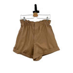 Abercrombie & Fitch  Shorts Faux‎ Vegan Leather High Waist Camel Tan Size Large Photo 1