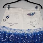 Desigual NWT White & Blue Tie Dye Denim Lace Mini Skirt Size 4 Photo 8