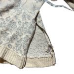 Free People Floral Side Zipper Grey White Knit Sweater Floral Stripes Small Photo 5