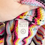 Vintage Women Dress XL Grannycore Crochet Open Knit Retro 70s Flare Coquette Blue Photo 7